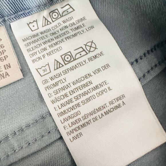 LOGO Lori Goldstein Brook Blue Petite Printed Stretch Twill Ankle Jeans Size 2P - Picture 9 of 10